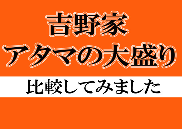 吉野家のアタマ大盛りと牛丼 並 の違いを徹底的に比較してみました 牛丼ウォーズ 最強のワンコインフード達 First Donburi Food